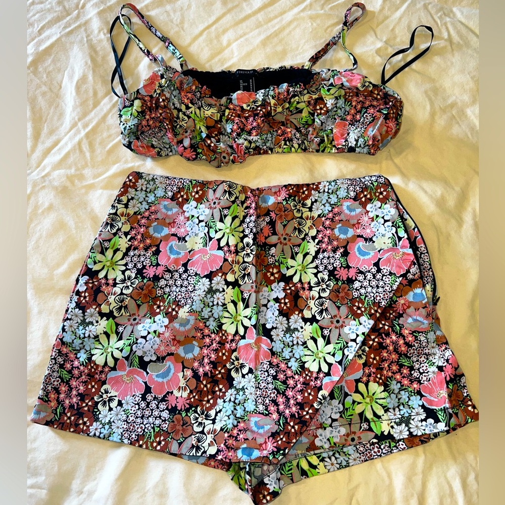 Forever21 Floral Set-top&bottom